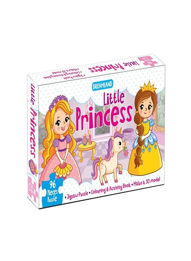 Little Princess Jigsaw Puzzle for Kids 96 Pcs With Colouring Activity Book and 3D Model 