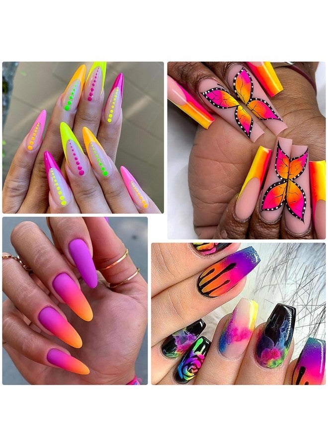 درمود مسحوق صبغة نينو للأظافر، 12 لونًا من مسحوق صبغة الراتينج قوس قزح الفلوري لأظافر الدخان المتدرجة الأكريليكية، مسحوق صبغة الطلاء عالي اللمعان لمكياج الهالوين وظلال العيون ومانيكير - Image 3