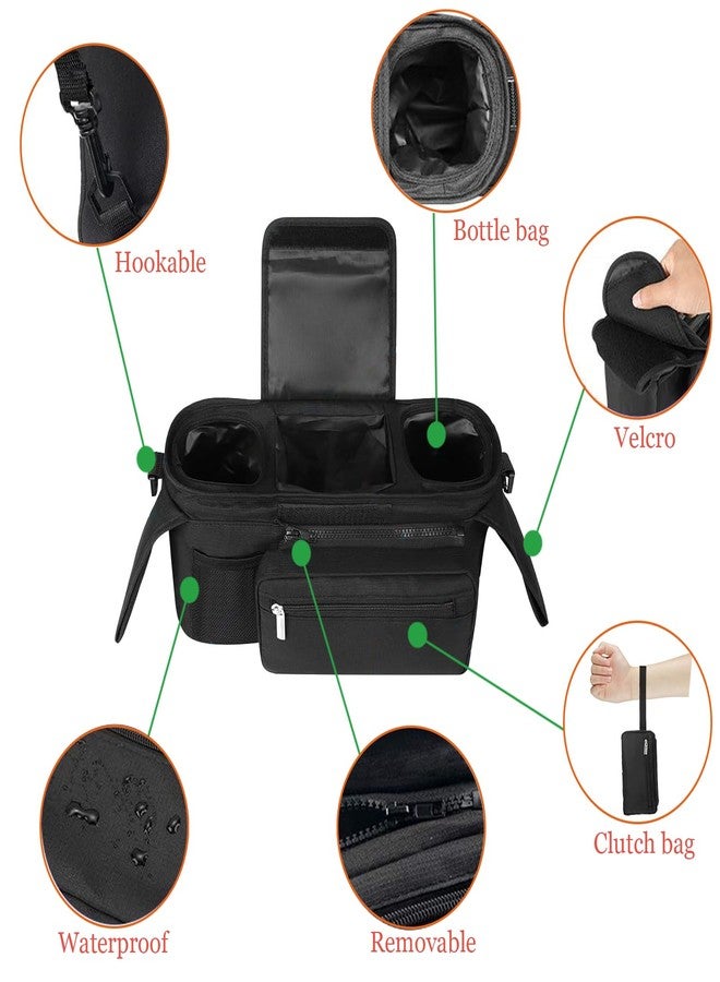 HOINCO Universal Baby Stroller Organizer，with Heightened Insulated Cup Holder,Detachable Phone Bag,Shoulder Strap and Mesh Bag，Fits Most Strollers. - Image 2