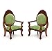 Cutemini Dollhouse Chair 2PCS Miniature Furniture Retro Vintage Chair Wooden Accessories 112 Upholstered Victorian Carved Armchair for Christmas Decoration Ornament B - Image 2