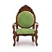 Cutemini Dollhouse Chair 2PCS Miniature Furniture Retro Vintage Chair Wooden Accessories 112 Upholstered Victorian Carved Armchair for Christmas Decoration Ornament B - Image 3