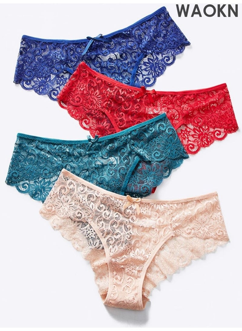 WAOKN 6 Pack Womens Underwear Lace Sort Bikini , Breathable Panties Low Rise Hipster Ladies Panties , No trace , breathable , invisible ,safe and comfortable ,Safe and comfortable, fashionable and versatile . - Image 3