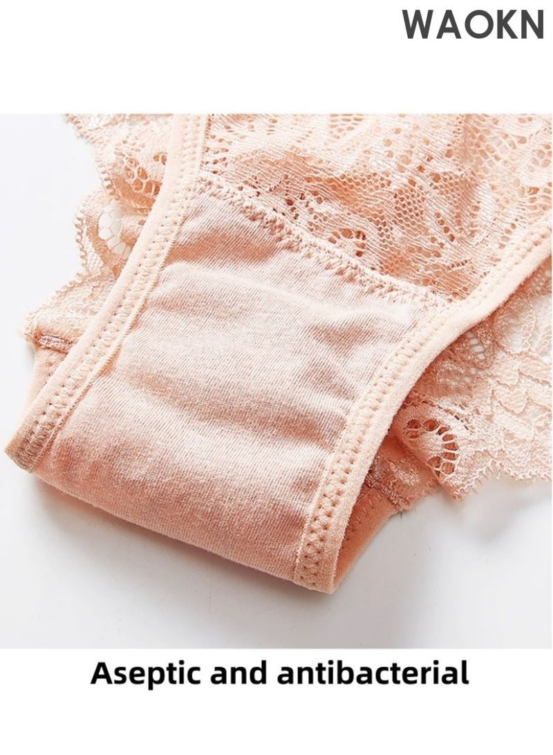 WAOKN 6 Pack Womens Underwear Lace Sort Bikini , Breathable Panties Low Rise Hipster Ladies Panties , No trace , breathable , invisible ,safe and comfortable ,Safe and comfortable, fashionable and versatile . - Image 5