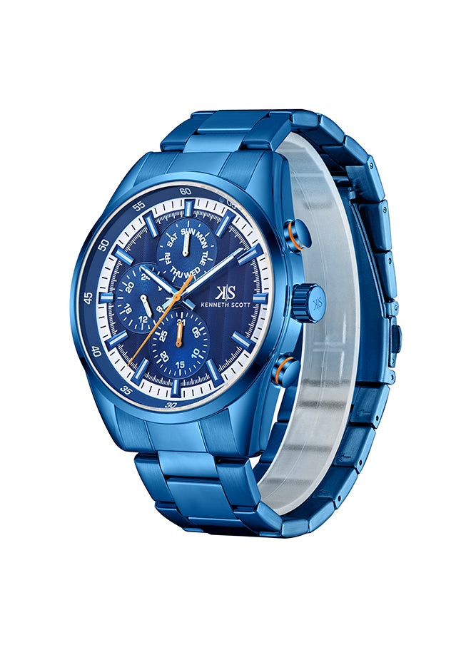 KENNETH SCOTT Men's Stainless Steel Multi Function Watch K24117-NBNN - 47 mm  - Image 3