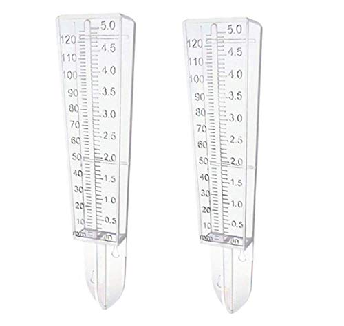 Weilan Weilan 5-Inch Capacity Plastic Rain Gauge Outdoor Easy to Read for Yard Capacity Wall Mount or in Ground(Clear,2 Pieces)  - Image 1