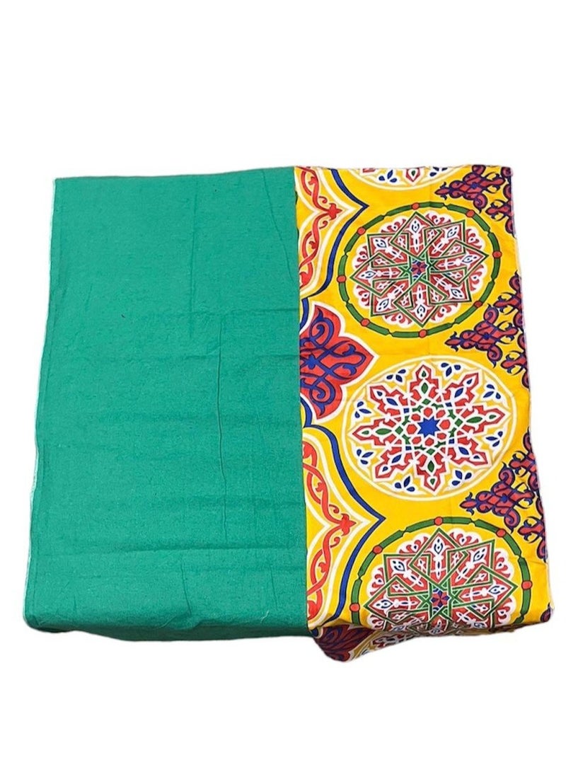 مفرش طاولة مستطيل بتصميم رمضان دك في خيامي متر في متر ونص ( لون اخضر) - Image 2