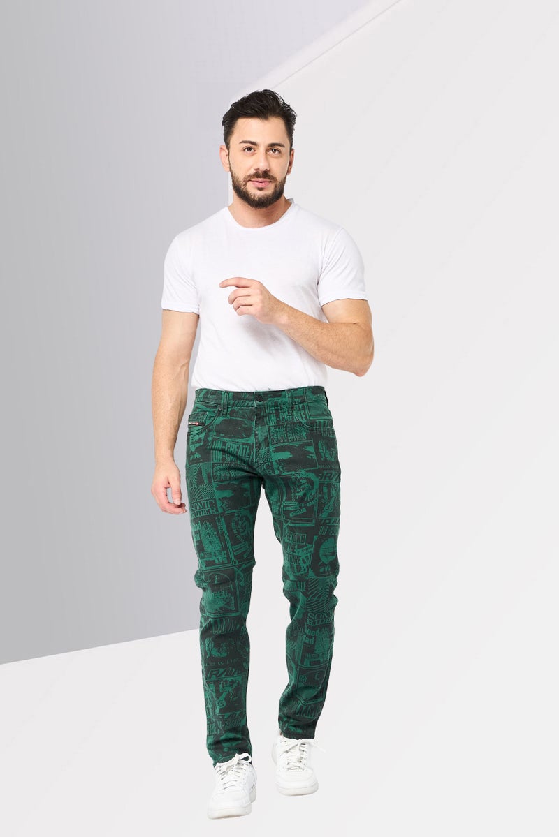 DIESEL Men Slim Fit Graphic Print Stretchable Denim Jeans, Multicolor - Image 2