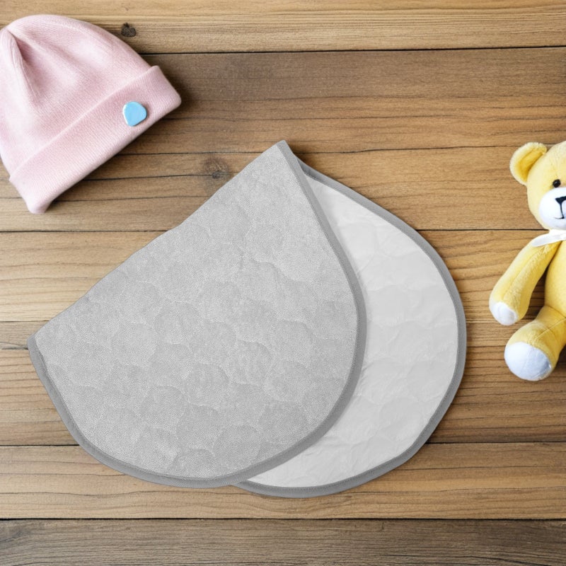 🧸 قطعتان من وسادات تبديل حفاظات قابلة لإعادة الاستخدام مقاومة للماء باللون الرمادي من القطن وال محمولة - Image 4