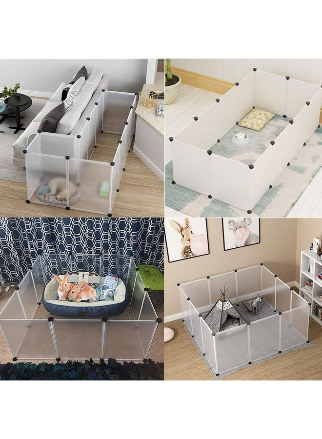 kathson Plastic Pet Playpen,Portable Bunny Fence,Small Animals DIY Metal Enclosure Pen Cage Yard Outdoor & Indoor for Small Rabbit Cat Guinea Pig Hedgehogs Rat(12 Panels/13.8 X 17.7 inches) - Image 2