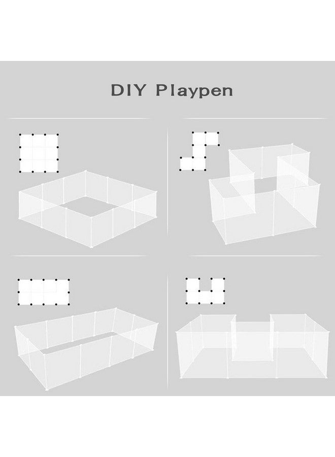 kathson Plastic Pet Playpen,Portable Bunny Fence,Small Animals DIY Metal Enclosure Pen Cage Yard Outdoor & Indoor for Small Rabbit Cat Guinea Pig Hedgehogs Rat(12 Panels/13.8 X 17.7 inches) - Image 4