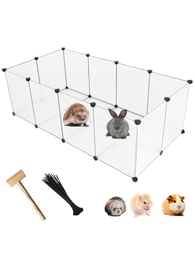 kathson Plastic Pet Playpen,Portable Bunny Fence,Small Animals DIY Metal Enclosure Pen Cage Yard Outdoor & Indoor for Small Rabbit Cat Guinea Pig Hedgehogs Rat(12 Panels/13.8 X 17.7 inches) - Image 1