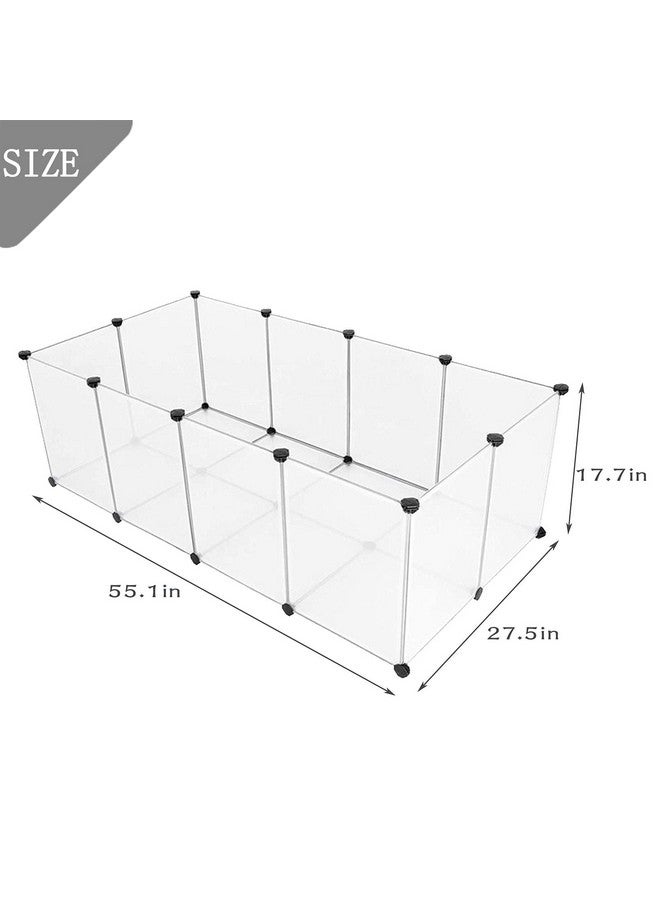 kathson Plastic Pet Playpen,Portable Bunny Fence,Small Animals DIY Metal Enclosure Pen Cage Yard Outdoor & Indoor for Small Rabbit Cat Guinea Pig Hedgehogs Rat(12 Panels/13.8 X 17.7 inches) - Image 3