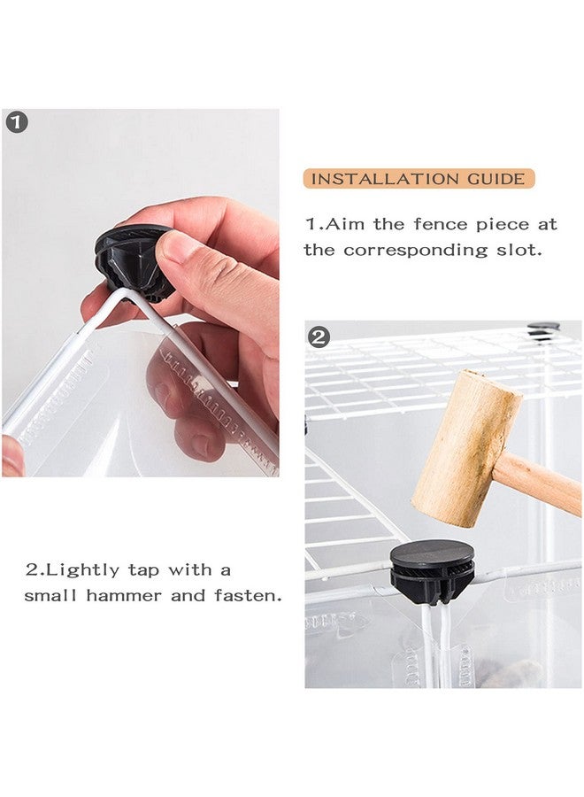 kathson Plastic Pet Playpen,Portable Bunny Fence,Small Animals DIY Metal Enclosure Pen Cage Yard Outdoor & Indoor for Small Rabbit Cat Guinea Pig Hedgehogs Rat(12 Panels/13.8 X 17.7 inches) - Image 5