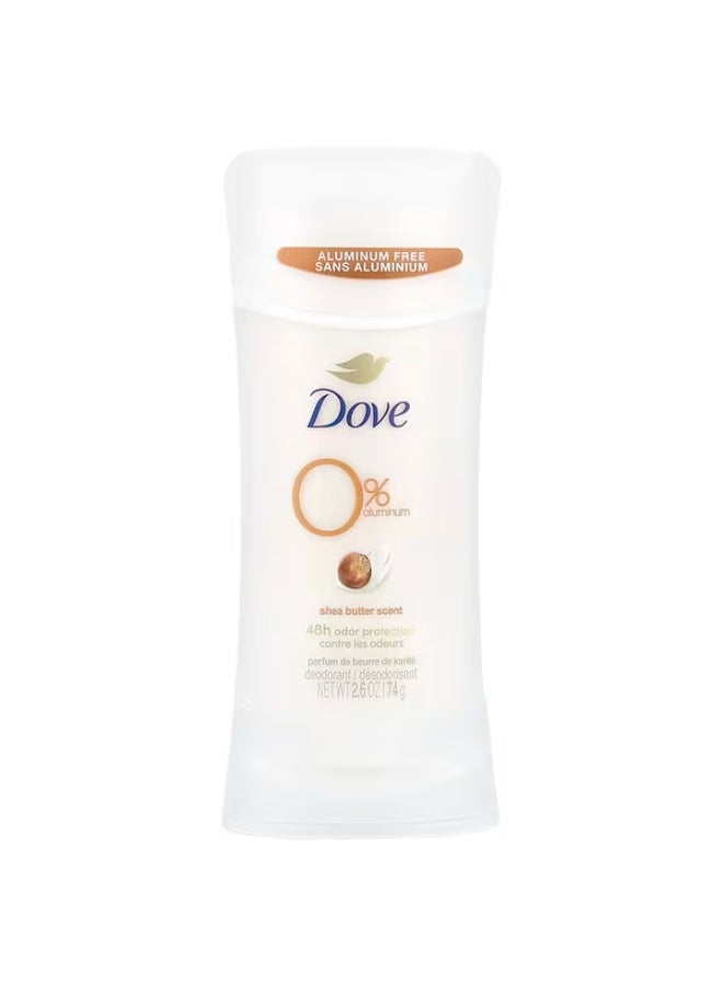 Dove, 0% Aluminum Deodorant, Shea Butter, 2.6 oz (74 g)