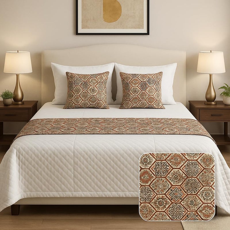 Kingly Décor Bed Runner Set with 2 Cushion Covers (16x16) – Hotel-Style, Colorfast & Machine-Washable – Fits Queen/King – Charcoal Black (Solid) - Image 1