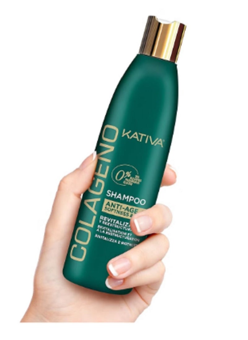 Kativa Collageno Kativa Shampoo Anti Age Softness and Shine - Revitalize / Paraben Free 250ml  - Image 2