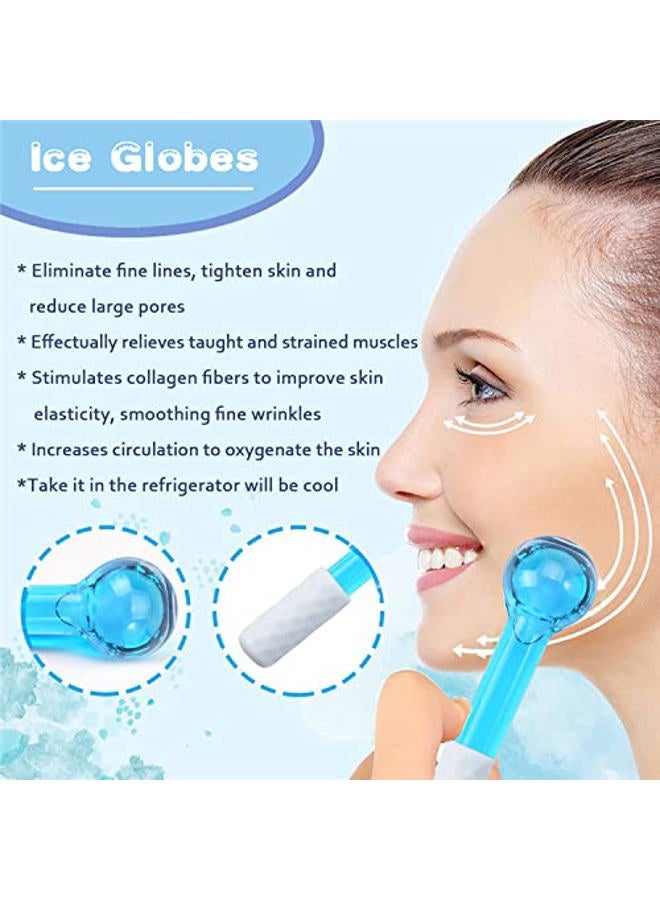 CIBLUTY ICE Globes Small Balls for Eyes, 2 PCS Blue Facial Globes for Massage Tool, Facial Roller Cold Skin Massagers, Tighten Skin, Reduce Puffiness and Dark Circles, Enhance Circulation - Image 2