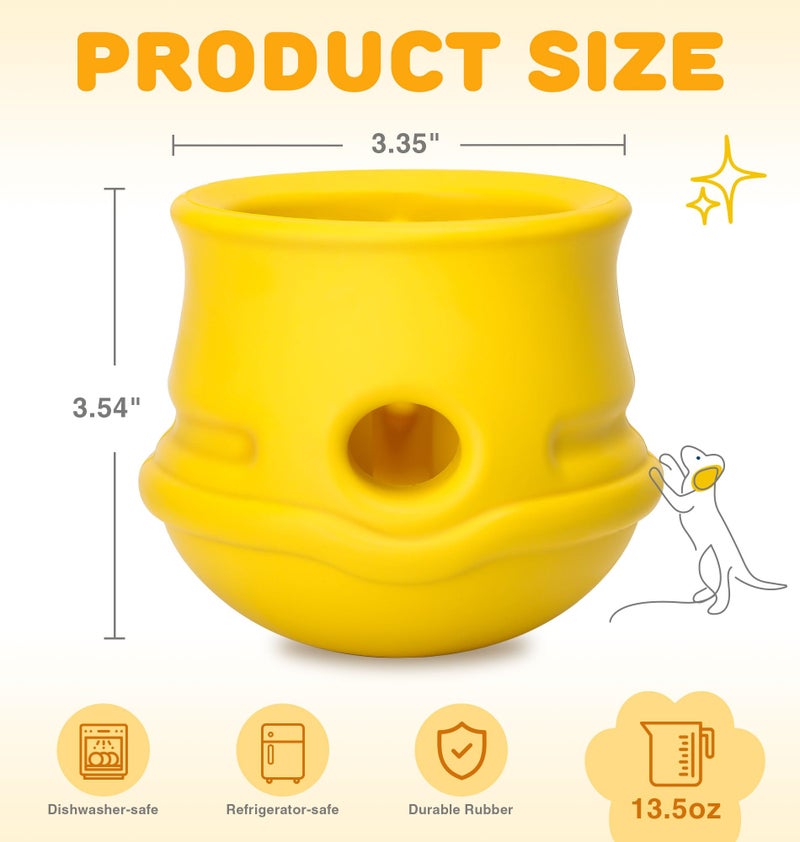 PETZEE Dog Enrichment Toys, Interactive Puzzle Toys for Dogs-Long-Lasting Nature Rubber & Durable, Dog Toys to Keep Them Busy,Holds Kibble-Treats Frozen Treat Toy for Dog, Lemon,M - Image 3