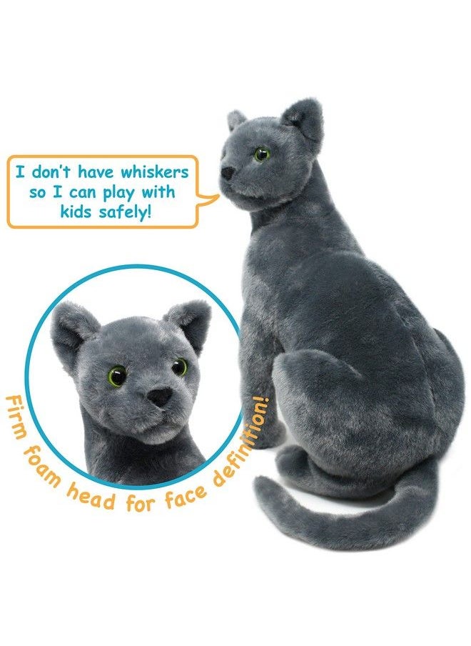 VIAHART - Rae The Russian Blue Cat 12 Inch Grey Stuffed Animal Plush Gray Cat By Tiger Tale Toys - Image 1