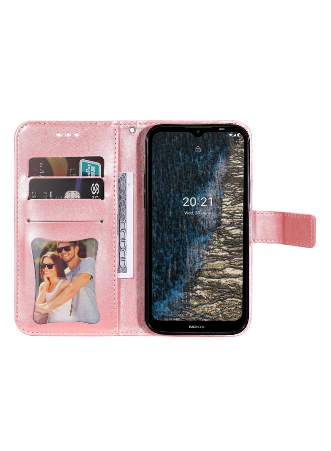 S-TOP Case For Nokia C20 / C10 7-petal Flowers Embossing Horizontal Flip Leather Phone Case with Holder & Card Slots - Image 4