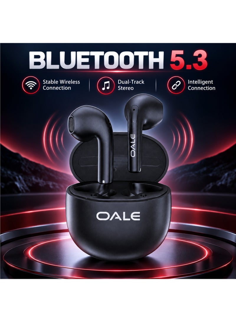 OALE iTune 2 Wireless Earbuds Bluetooth 5.3 with ENC, Touch Control, 30H Playtime, Black - Image 5