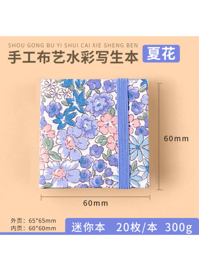 Flying Bird Feile Bird Fabric Watercolor Book 300g Art Student Painting Square Hand Account Book Fine Grain Mini Portable Painting Book - Image 1
