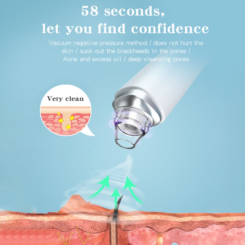 5.0MP Intelligent Visual Blackhead Remover Blackhead Instrument Vacuum 3 Suction Level 6 Heads USB Rechargeable Electric Facial Pore Cleanser Acne Comedone Pimple Extractor Sucker Tool Sync Photo - Image 4