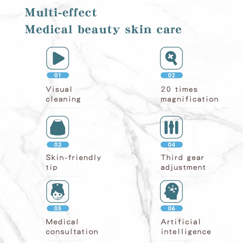5.0MP Intelligent Visual Blackhead Remover Blackhead Instrument Vacuum 3 Suction Level 6 Heads USB Rechargeable Electric Facial Pore Cleanser Acne Comedone Pimple Extractor Sucker Tool Sync Photo - Image 2