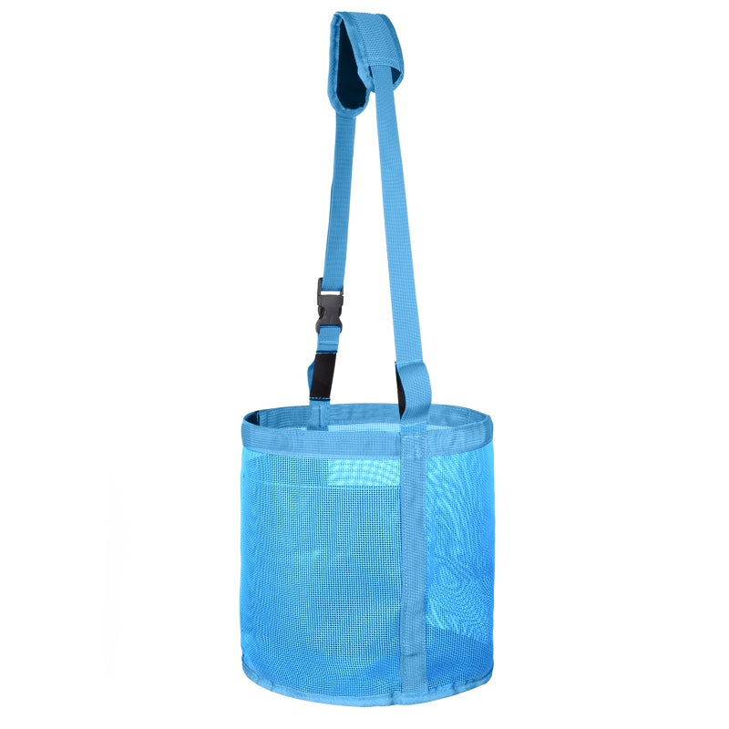 Wizbrio Heavy Duty Durable Waterproof Horse Feed Bag with Adjustable Strap - Mesh Grain Design, Comfort Neck Pad & Nose Pad Sky - Blue - Image 1