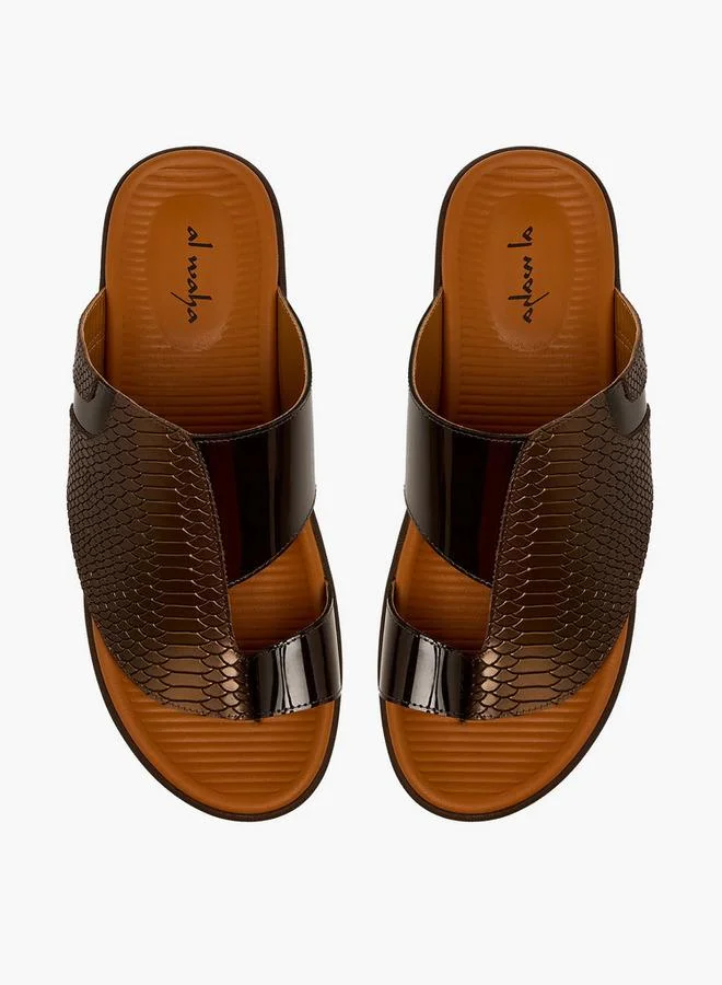 Al Waha Men Toe Loop Detail Leather Arabic Sandals
