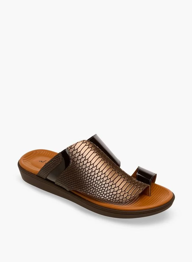 Al Waha Men Toe Loop Detail Leather Arabic Sandals