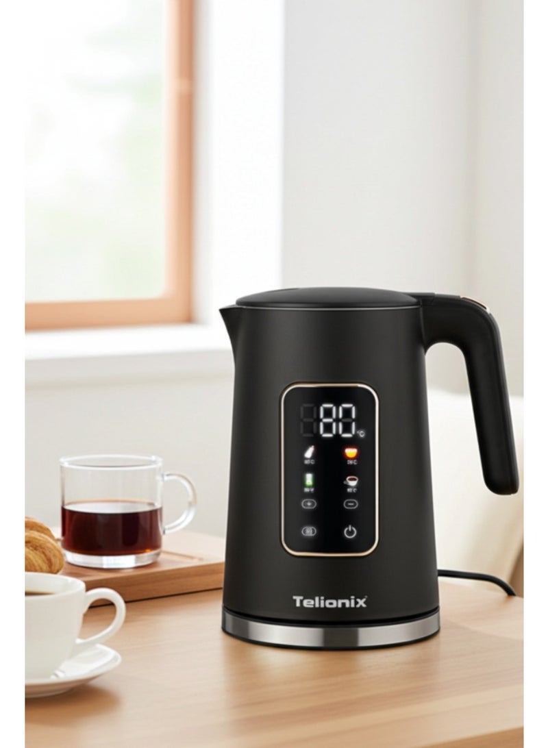 Telionix Digital Kettle, 1.7L Capacity, 360° Rotating Electric Connector, Blue Light Ring, Strix Controller, Automatic Shut-Off, Boil Dry Protection, 1350W Power - Image 5
