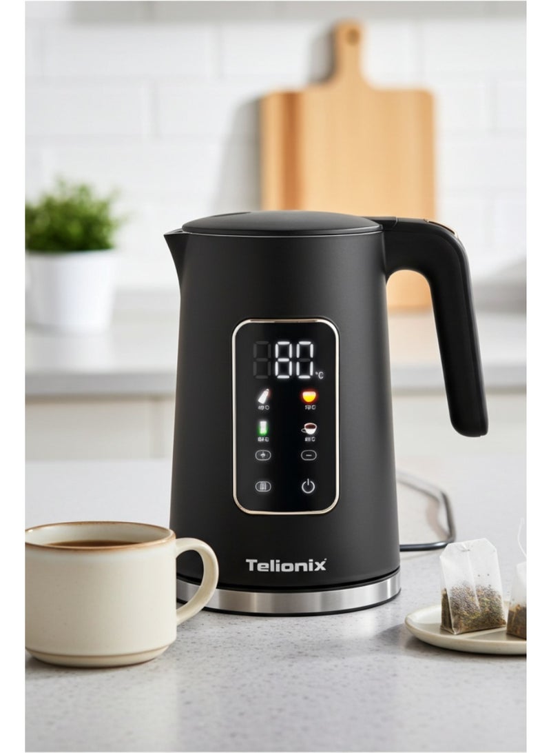 Telionix Digital Kettle, 1.7L Capacity, 360° Rotating Electric Connector, Blue Light Ring, Strix Controller, Automatic Shut-Off, Boil Dry Protection, 1350W Power - Image 4
