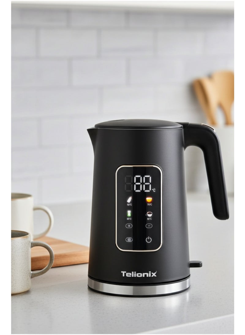 Telionix Digital Kettle, 1.7L Capacity, 360° Rotating Electric Connector, Blue Light Ring, Strix Controller, Automatic Shut-Off, Boil Dry Protection, 1350W Power - Image 2