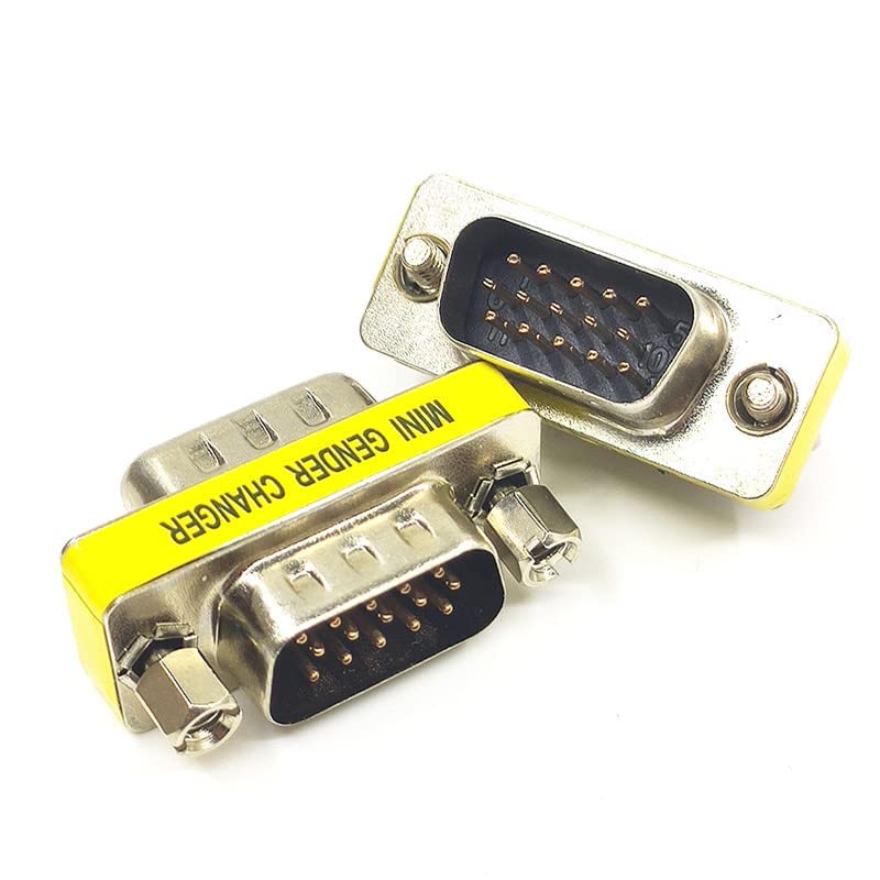 fdealz [ 5 Pieces ] VGA M/M Coupler, HD15 VGA SVGA Male to Male Mini Gender Changer Coupler Adapter HD-15 - Image 2