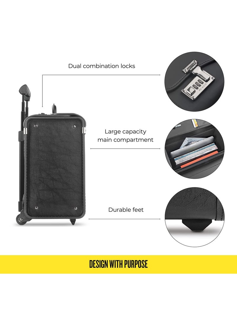 Solo Solo New York Rolling Catalog Case with Wheels  Hard Sided Roller Bag Wheeled Briefcase for Women  Men Carry On Size for Travel Litigation Bag for Lawyers  Lincoln Black  - Image 3