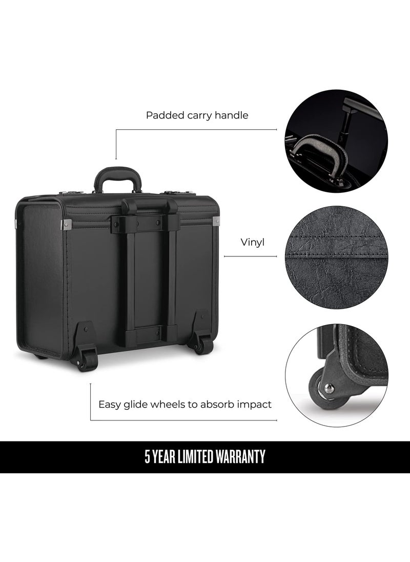 Solo Solo New York Rolling Catalog Case with Wheels  Hard Sided Roller Bag Wheeled Briefcase for Women  Men Carry On Size for Travel Litigation Bag for Lawyers  Lincoln Black  - Image 4