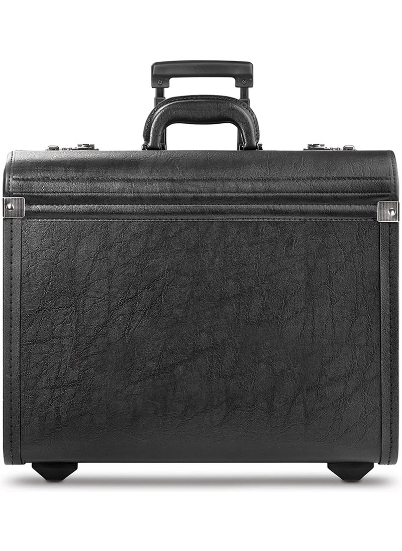 Solo Solo New York Rolling Catalog Case with Wheels  Hard Sided Roller Bag Wheeled Briefcase for Women  Men Carry On Size for Travel Litigation Bag for Lawyers  Lincoln Black  - Image 1