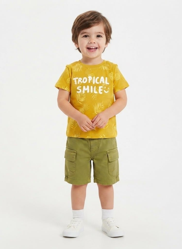 Raji Boys Yellow T-Shirt and Shorts Set code 4101 - Image 1