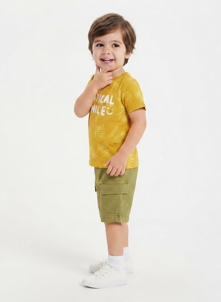 Raji Boys Yellow T-Shirt and Shorts Set code 4101 - Image 2