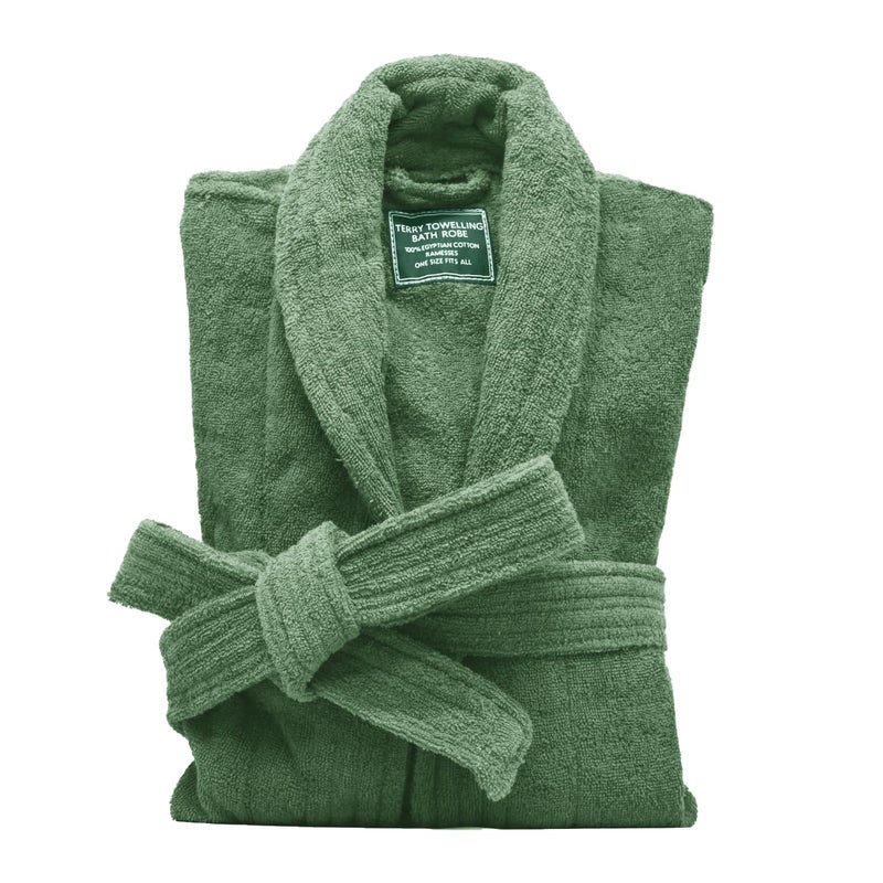 Marquess All-Cotton Bathrobe Thick Plush Cloth Housecoat Terry Toweling, Sweat Steaming Clothes Comfortable & Warm (Forest) - Image 1