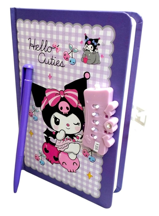 TECHNOCHITRA Kuromi Password Lock Diary Journal with Pen | A5 Size Lock Diary for Girls | 180 Pages Notebook for Writing, Journaling & Gifting | Gift Set for Kids & Teens - Image 1
