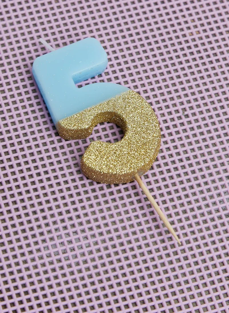Talking Tables Glitter Number 5 Candle