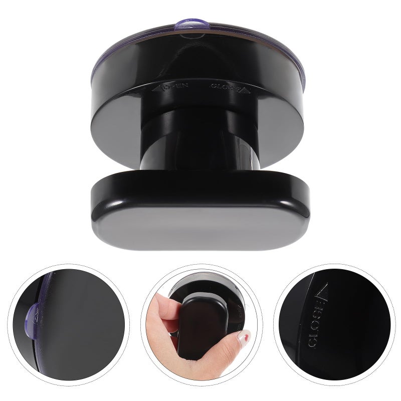 Black Self Stick Suction Cup Pull Handle for Bathroom Glass Doors and Cabinets No Drilling Required - Image 5