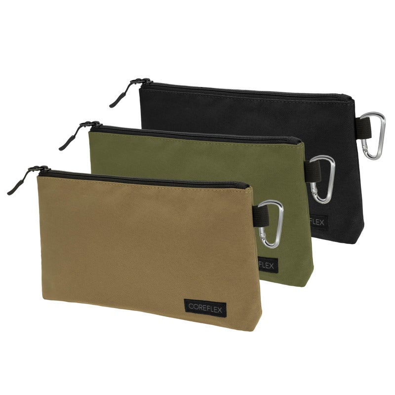 COREFLEX Premium Tool Pouch Zipper Bag, Small Tool Bag, Multipurpose Storage pouch, Heavy duty Flat Bottom Tool bag with YKK Zipper (3 pack Medium 10inch) - Image 1