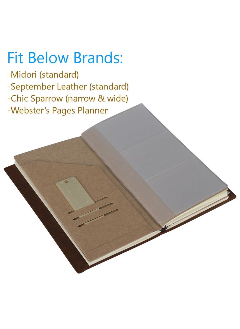 newestor newestor Kraft File Folder + Zipper Pouch & Card Sleeve Travel Accessories Kit for Standard Size Travelers Notebook, 4.25"x8.25"  - Image 4