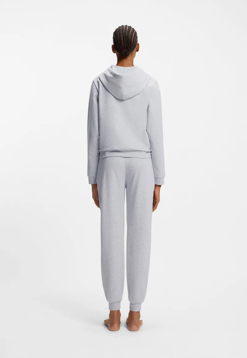 HUGO Cotton-blend zip-up hoodie with logo details