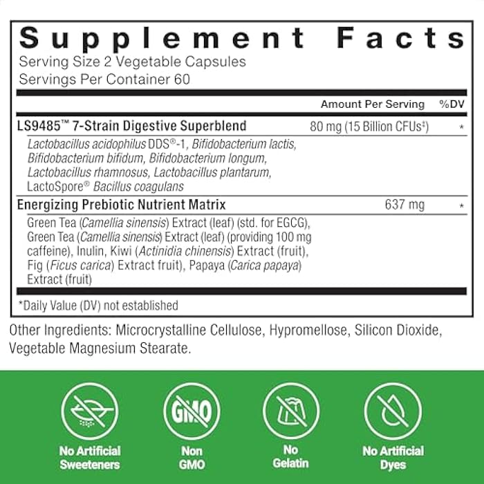 Force Factor ProbioSlim Extra Strength Probiotics for Women and Men with 30 Billion CFUs of Probiotics for Digestive Health, Bloating Relief, and Gut Health, with Prebiotic Fiber, 120 Capsules - Image 5