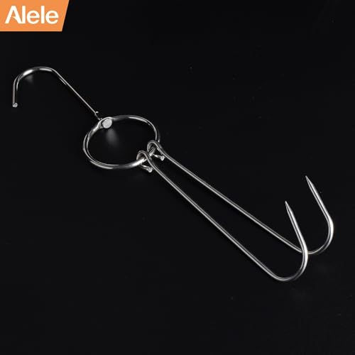 Alele Meat Hooks Butcher Hook 12.5inch Double Hooks Processing Meat Hook Stainless Steel Rotary Device Slaughtering Barbecue - Image 2