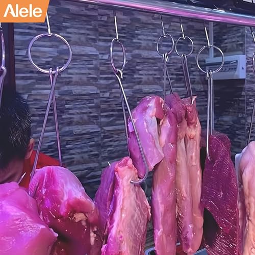 Alele Meat Hooks Butcher Hook 12.5inch Double Hooks Processing Meat Hook Stainless Steel Rotary Device Slaughtering Barbecue - Image 5